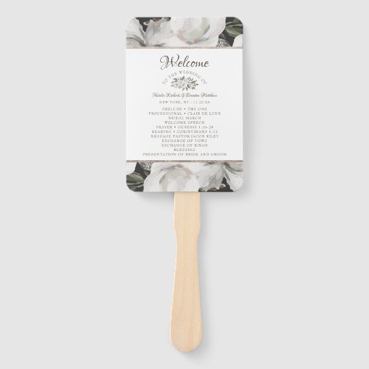  Cherish Floral Wedding Ceremony Programma Handwaaier (Voorkant)