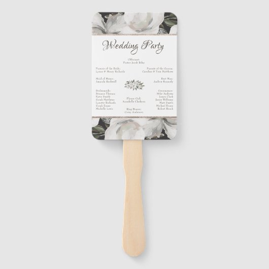  Cherish Floral Wedding Ceremony Programma Handwaaier (Achterkant)