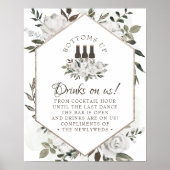  Cherish Floral Wedding Open Bar Teken Poster (Voorkant)