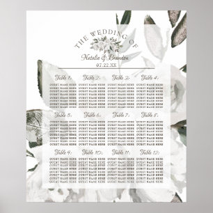 Cherish Floral Wedding Table Seating Chart Poster
