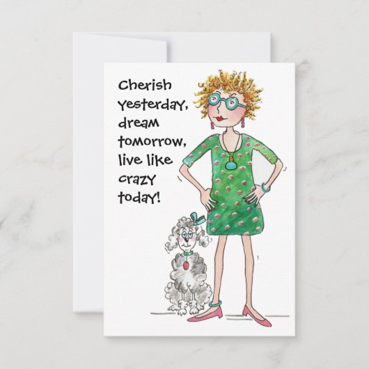 Cherish gisteren, droom morgen, leef als gek (Voorkant)