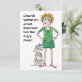 Cherish gisteren, droom morgen, leef als gek (Staand voorkant)