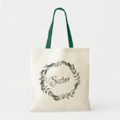  Cherish Groene krans Elegante Zuster Tote Bag (Voorkant)