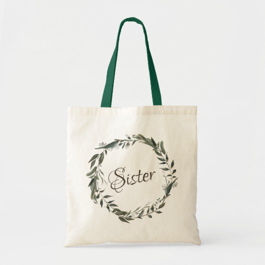  Cherish Groene krans Elegante Zuster Tote Bag (Voorkant)