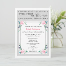 Cherish in Friendship & Love Wedding Invite Kaart