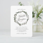 Cherish Leaf groen krans bruiloft Kaart (Staand voorkant)