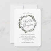 Cherish Leaf groen krans bruiloft Kaart (Voorkant)