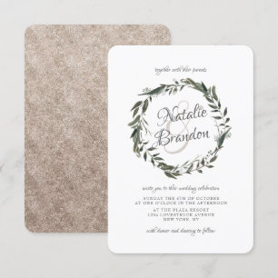 Cherish Leaf groen krans bruiloft Kaart