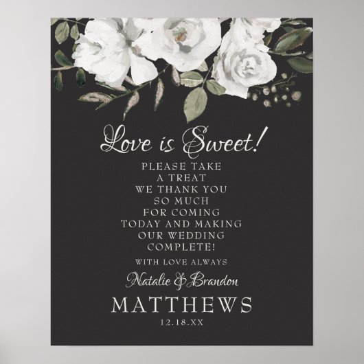  Cherish Love is Sweet Treat Wedding Sign Poster (Voorkant)