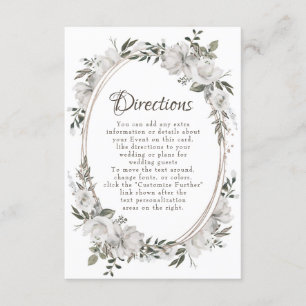 Cherish Oval Floral Wedding Routebeschrijving Informatiekaartje
