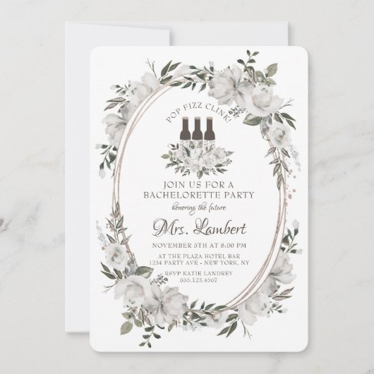 Cherish Pop Fizz Clink Bachelorette Party Kaart (Voorkant)