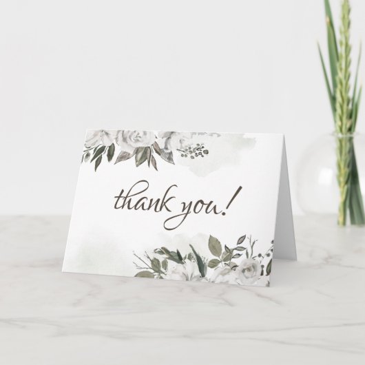  Cherish Roos Bloemen Custom Wedding Foto Bedankkaart (Voorkant)