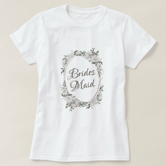 Cherish Roos Goud Ovaal Bloemen Bruidsmeisje T-shirt (Design voorkant)