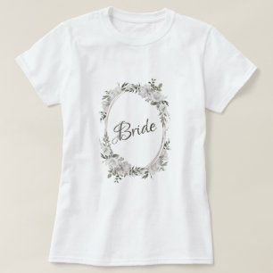 Cherish Roos Goud Ovaal Bloemen Lijst Bruid T-shirt