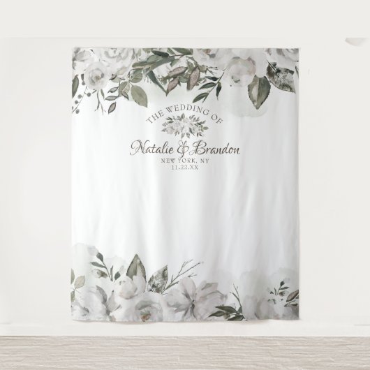  Cherish Rozen Bruiloft Fotocabine Achtergrond Wandkleed (Voorkant)