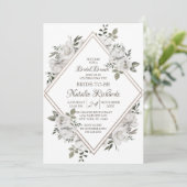  Cherish Rozen Diamond Bridal Brunch Shower Kaart (Staand voorkant)