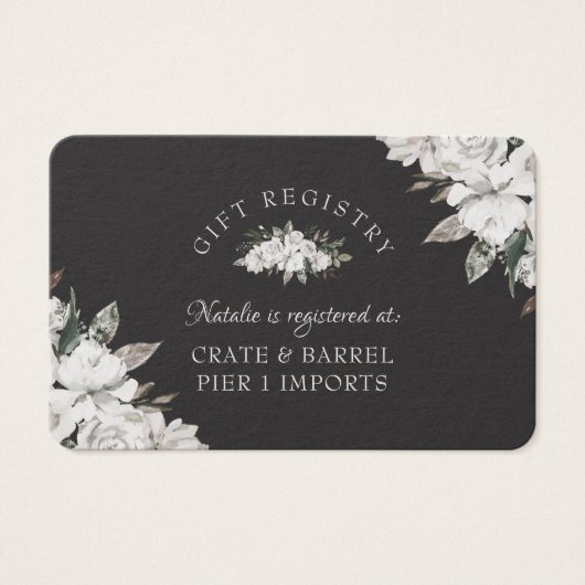  Cherish Shower Gift Registry Insert Kaart (Voorkant)