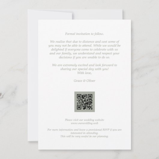 Cherish Spring Floral Red Garland Wedding Initials Save The Date (Achterkant)