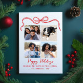 Cherish The Gifts, Bow, 4 Photo Collage Happy Feestdagenkaart