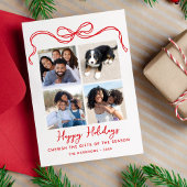 Cherish The Gifts, Bow, 4 Photo Collage Happy Feestdagenkaart