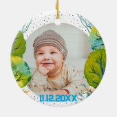 Cherish the Magic: Your Woodland First Christmas  Keramisch Ornament (Achterkant)