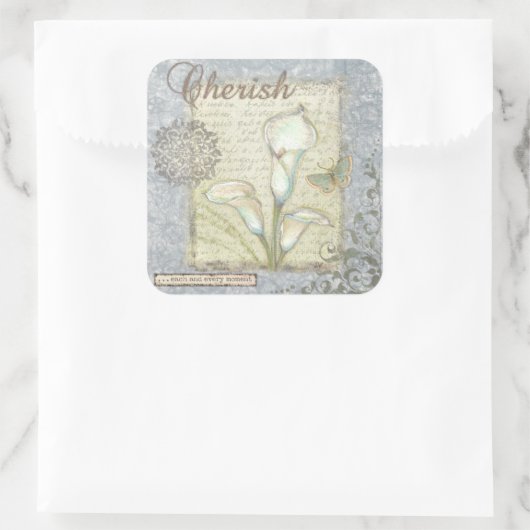 Cherish Vierkante Sticker (Tas)