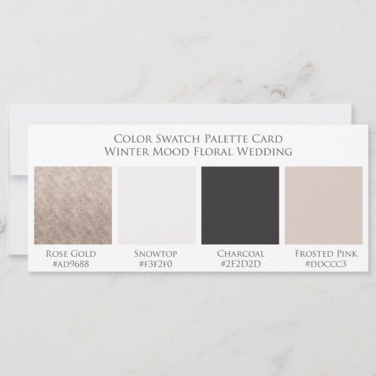 Cherish Wedding Color Swatch Palette Kaart (Voorkant)