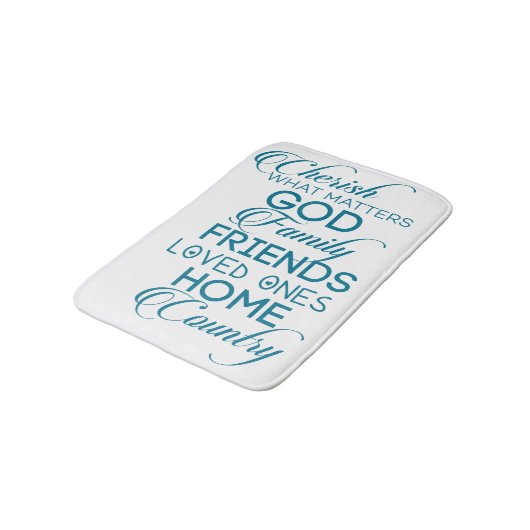 Cherish What matter Blauwgroen Badmat (Gekanteld)