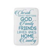 Cherish What matter Blauwgroen Badmat (Voorkant Verticaal)