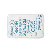 Cherish What matter Blauwgroen Badmat (Voorkant)