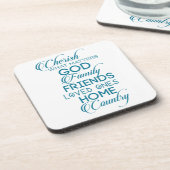 Cherish What matter Blauwgroen Bier Onderzetter (Linkerzijde)