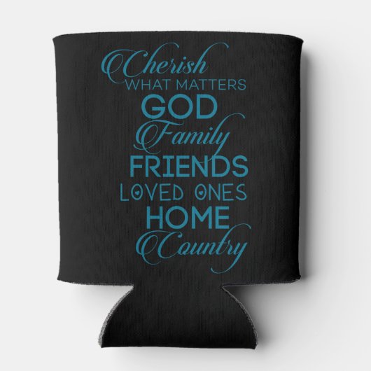 Cherish What matter Blauwgroen Blikjeskoeler (Achterkant)