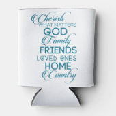 Cherish What matter Blauwgroen Blikjeskoeler (Voorkant)