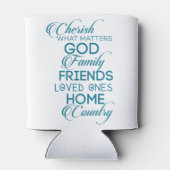 Cherish What matter Blauwgroen Blikjeskoeler (Achterkant)