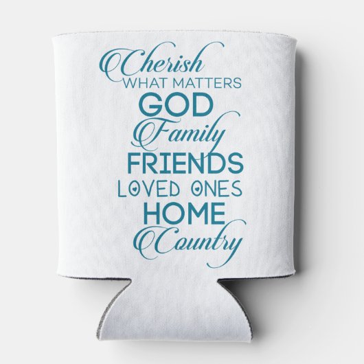 Cherish What matter Blauwgroen Blikjeskoeler (Achterkant)