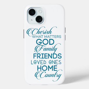 Cherish What matter Blauwgroen iPhone 15 Case