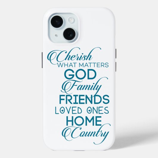Cherish What matter Blauwgroen Case-Mate iPhone Case (Achterkant)