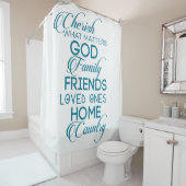 Cherish What matter Blauwgroen Douchegordijn (In situ)