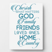 Cherish What matter Blauwgroen Fotoplaat (voorkant)