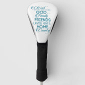 Cherish What matter Blauwgroen Golfheadcover (Voorkant)