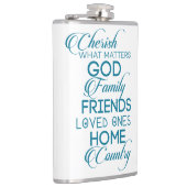 Cherish What matter Blauwgroen Heupfles (Rechts)