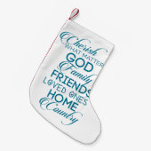 Cherish What matter Blauwgroen Kleine Kerstsok (Voorkant (Hangend))