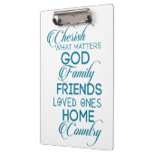 Cherish What matter Blauwgroen Klembord (Links)