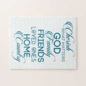 Cherish What matter Blauwgroen Legpuzzel (Horizontaal)