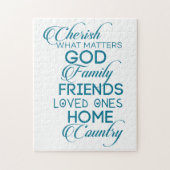 Cherish What matter Blauwgroen Legpuzzel (Verticaal)