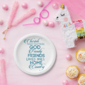 Cherish What matter Blauwgroen Papieren Bordje (Feest)