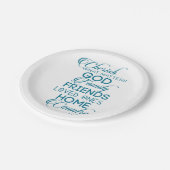 Cherish What matter Blauwgroen Papieren Bordje (Gekanteld)