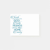 Cherish What matter Blauwgroen Post-it® Notes (Voorkant)