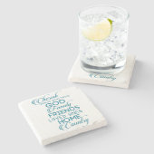 Cherish What matter Blauwgroen Stenen Onderzetter (Zijkant)