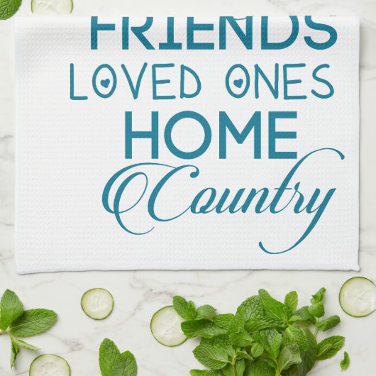 Cherish What matter Blauwgroen Theedoek (Gevouwen)